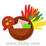 Tray making Thanksgiving message turkey
