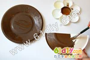 Tray making Thanksgiving message card turkey