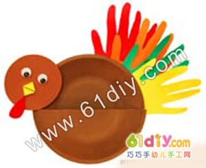 Tray making Thanksgiving message card turkey