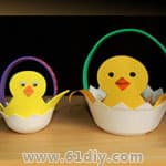 Disposable bowls for making Easter chick baskets