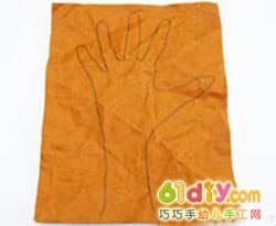 Coin handprint tree making illustration