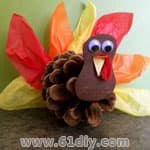 Pine cone turkey handmade turkey craft