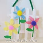 Fresh pastoral ice cream stick ornaments