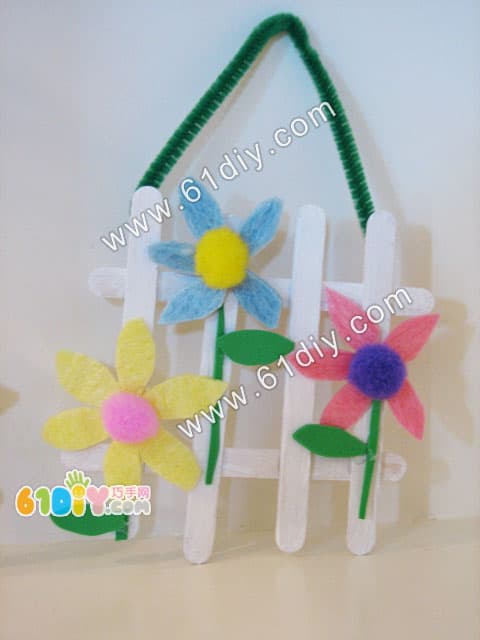 Fresh pastoral ice cream stick ornaments