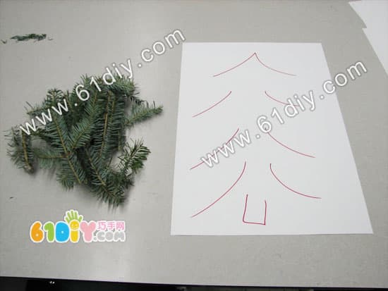 Tree branch drawing christmas tree