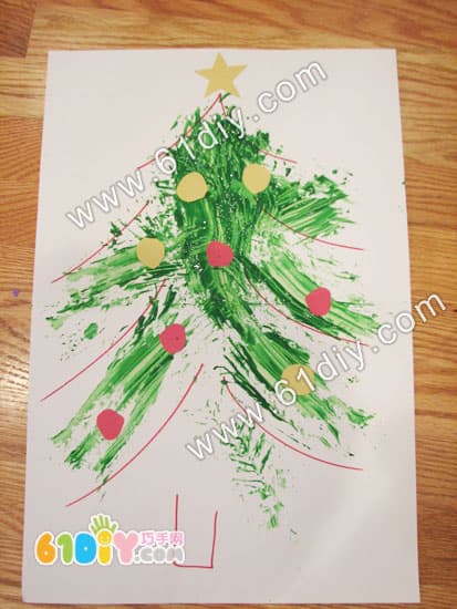 Tree branch drawing christmas tree