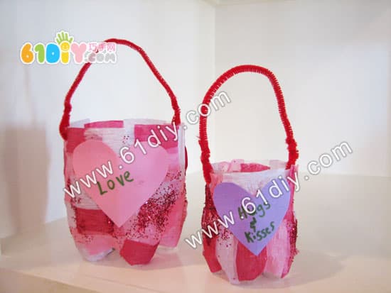 Beverage bottle making valentine's day gift basket