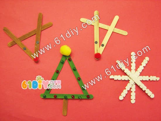 Ice cream stick making christmas ornaments