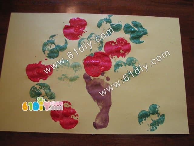 Creative painting of apple tree