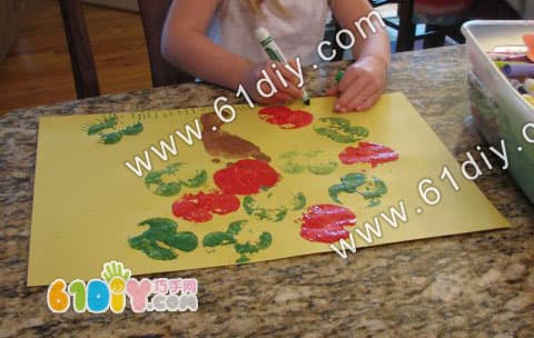 Creative painting of apple tree