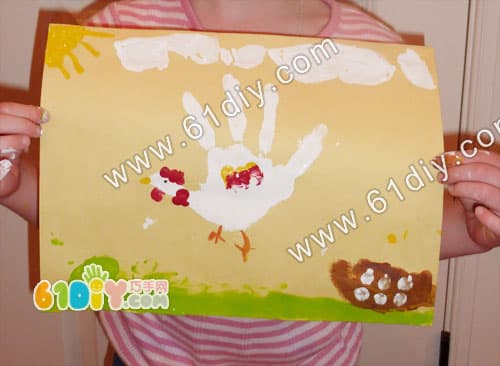 Chick hand print