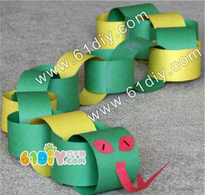 Paper chain snake handmade