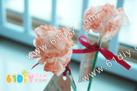 Tissue flower handmade (teacher's day gift)