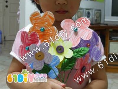 Button flower handmade