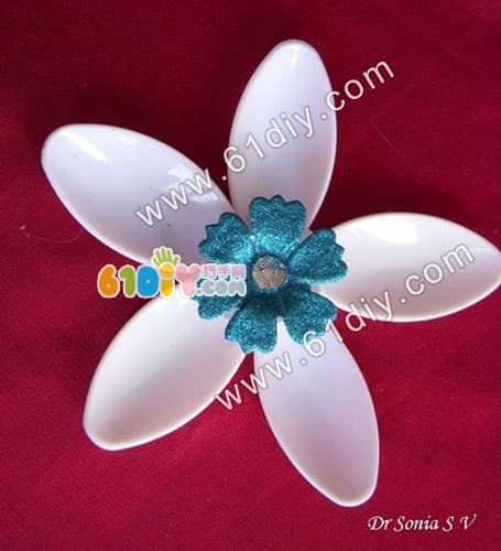 Disposable spoon handmade flower making