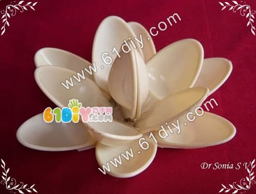 Disposable spoon handmade flower making