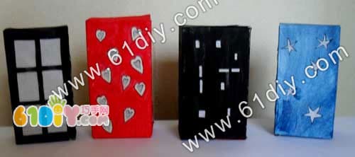 Waste carton lantern handmade
