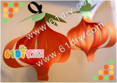 Note paper pumpkin lantern handmade