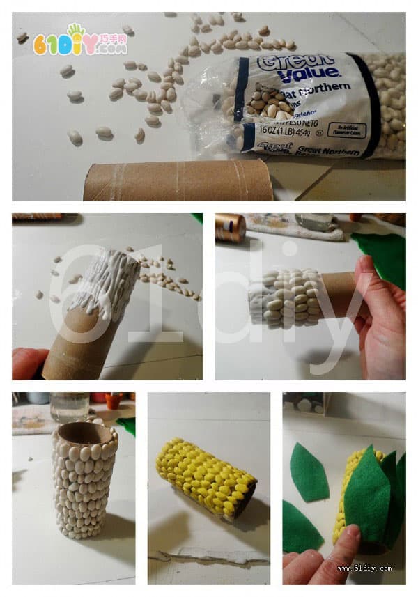 Roll paper core corn pen holder