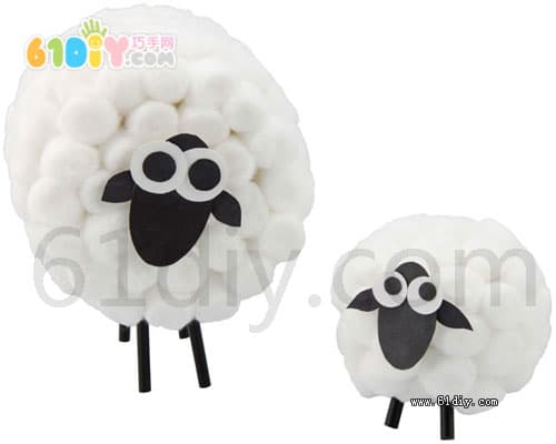 Newspaper ball sheep handmade