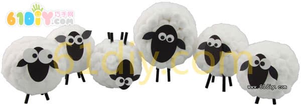 Newspaper ball sheep handmade