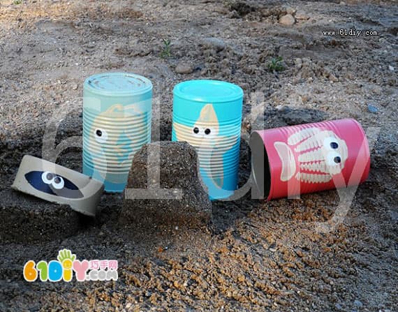 Homemade beach toys (iron cans handmade)