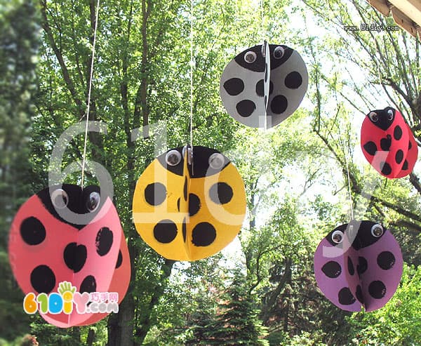 Beautiful ladybug hanging