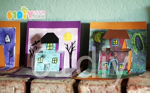 Halloween Handmade - Ghost House Stereo Card
