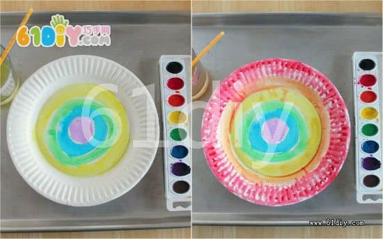 Paper plate rainbow and filter paper rainbow