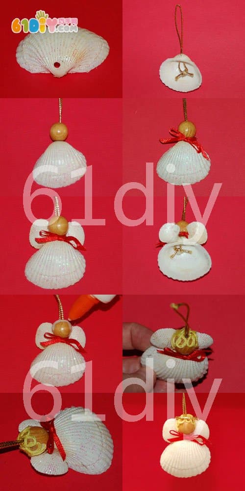 Shell making christmas angel pendant