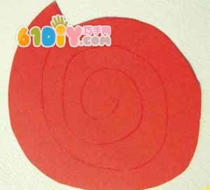 Simple red paper rose making illustration