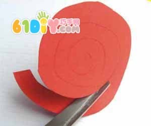 Simple red paper rose making illustration
