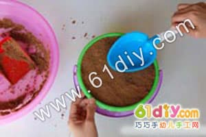 Sand handmade - birthday cake