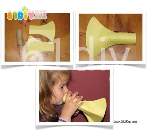 Paper tube horn handmade