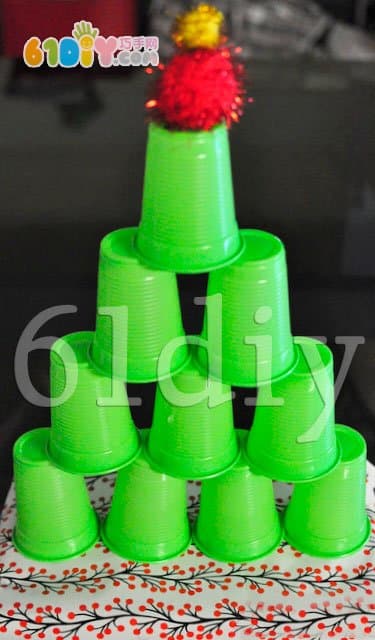 Paper cup handmade christmas tree