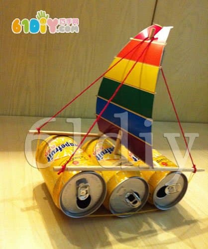 Cans making small sailboats