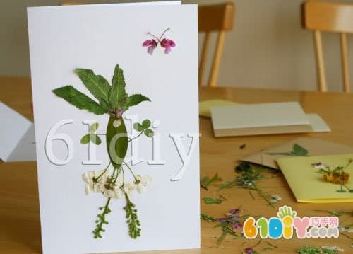 Flower and leaf greeting card making