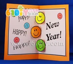 Three-dimensional smiley new year card making