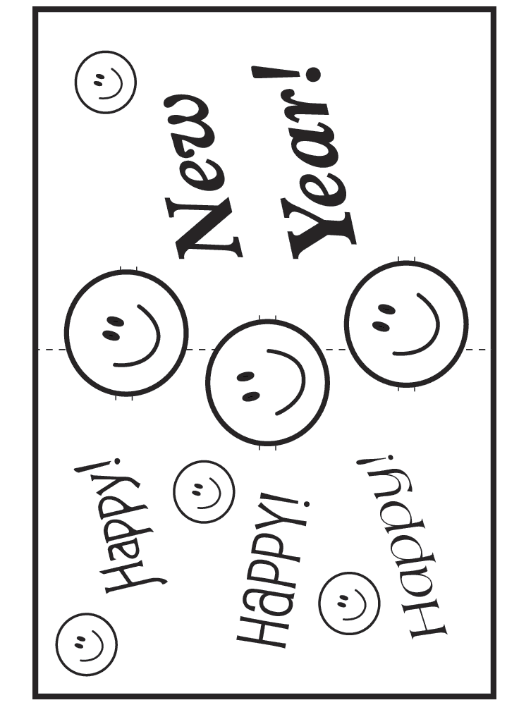 Three-dimensional smiley new year card making