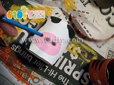 Roll paper core cow handmade