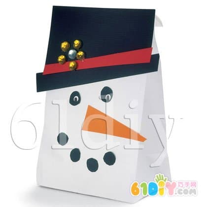 Paper bag handmade - snowman