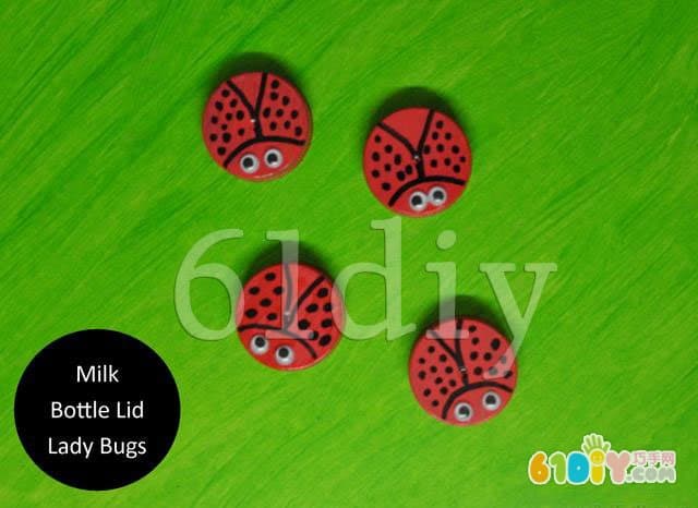 Bottle cap handmade small ladybug