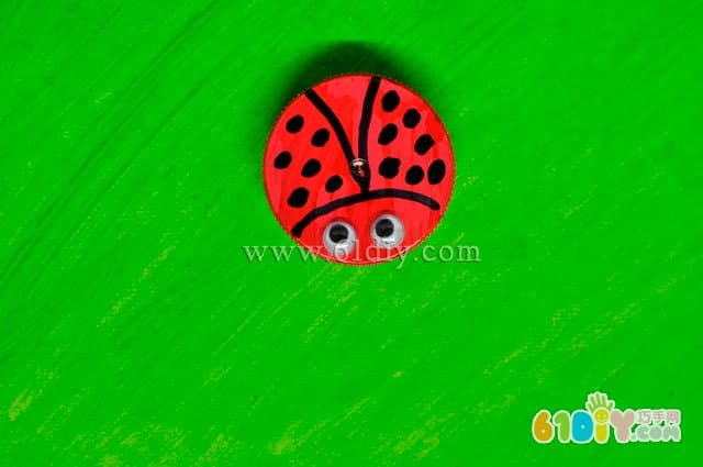 Bottle cap handmade small ladybug