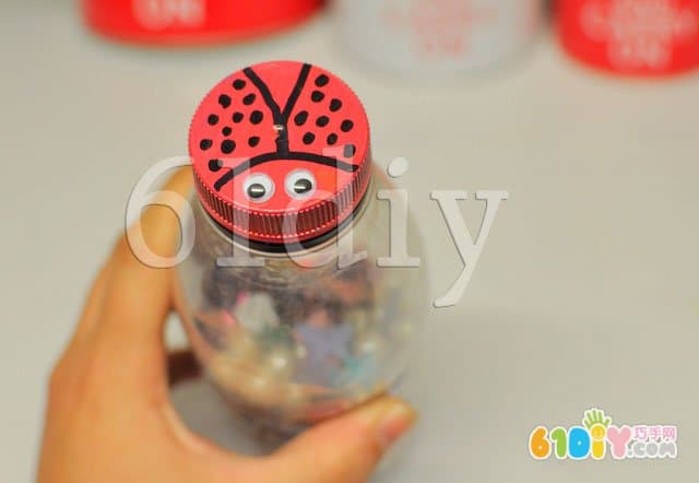 Bottle cap handmade small ladybug