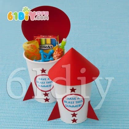 Paper cup rocket handmade