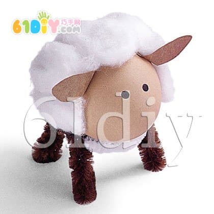 Fat doodle eggshell small sheep handmade