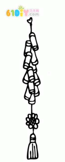 Stick figure of festive firecrackers