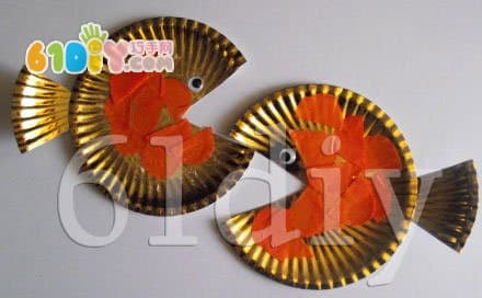 Golden paper fish handmade