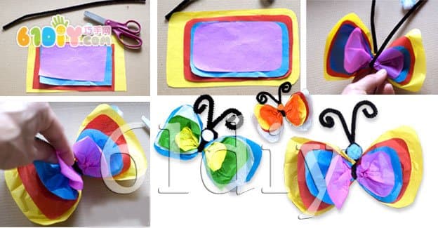 Colorful butterfly making method