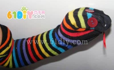 Scrap cotton socks making snake dolls